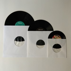 Manchons intérieurs 33RPM en papier blanc avec trou pour 12 disques vinyle