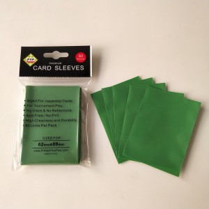 Manchons de garde de pont de couleur verte pour la carte de jeu japonaise de taille 60x87mm